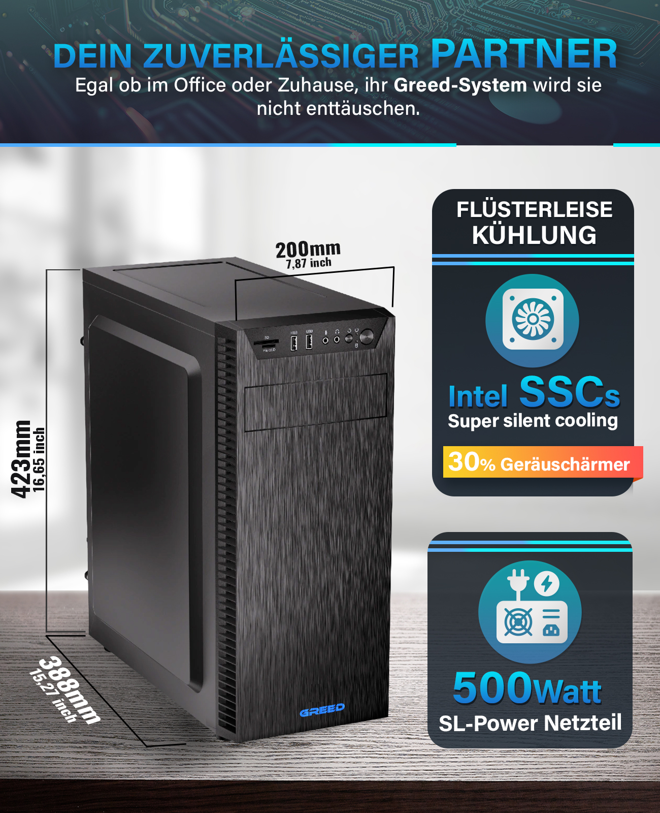 Komputer stacjonarny GREED V2 INTEL Ultra | Czarny