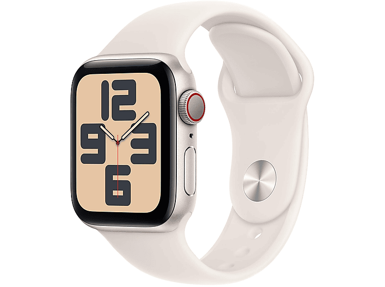 APPLE SE GPS 40 STARLIGHT ALU STAR S/M Smartwatch Aluminium Fluorelastomer, 130 - 180 mm, Polarstern