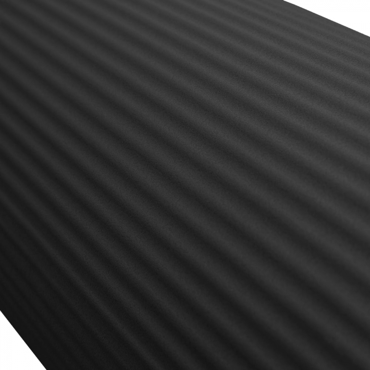 Tapis roulant noir, nervuré, plan de détail.