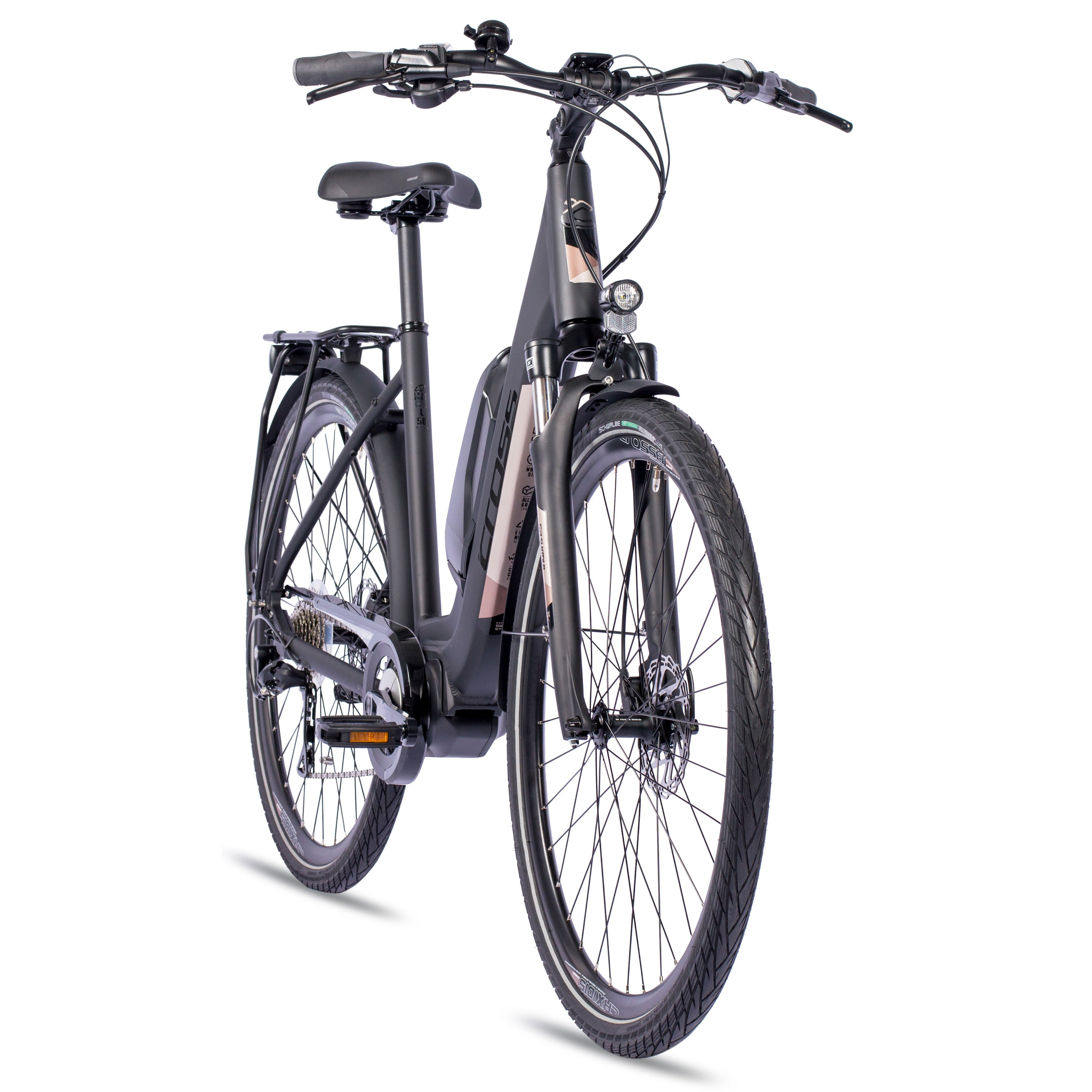 AIRTRACKS 28 Zoll E-Bike Trekking Fahrrad LS WAVE V-TRON Trekkingrad (Laufradgröße: 28 Zoll, Rahmenhöhe: 50 cm, Unisex-Rad, Schwarz Matt)