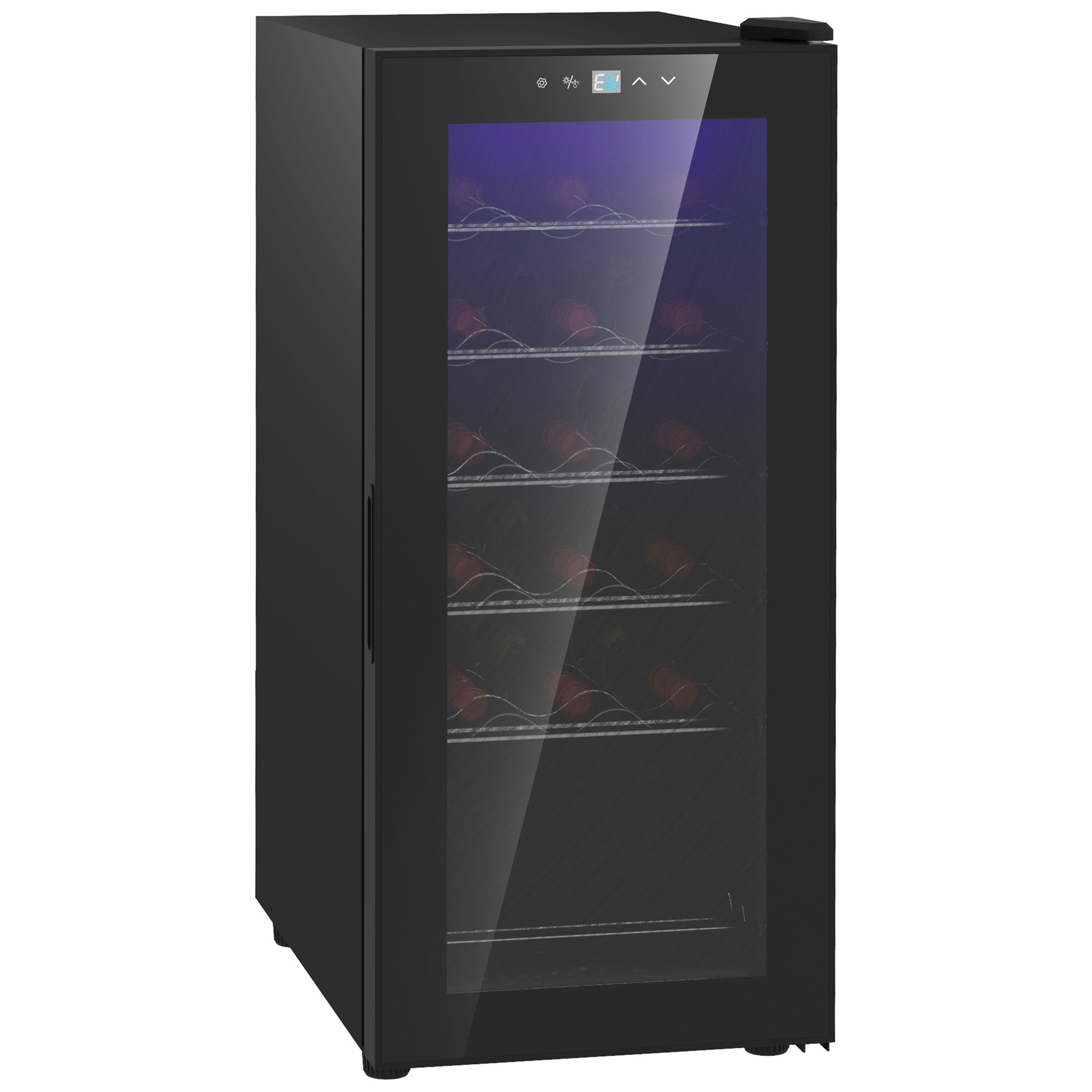 Cantinetta Vino Refrigerata HOMCOM Per 18 Bottiglie - Frigo Vino A Zona Singola, Display Touch, Luci LED - Foto 3