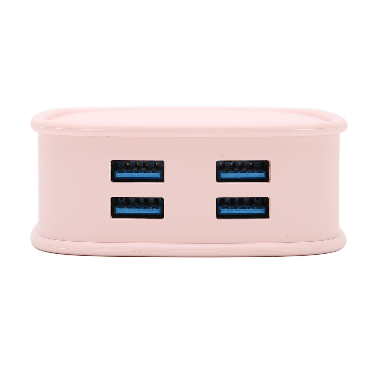 Rosa USB-Hub mit vier USB-Anschlüssen.