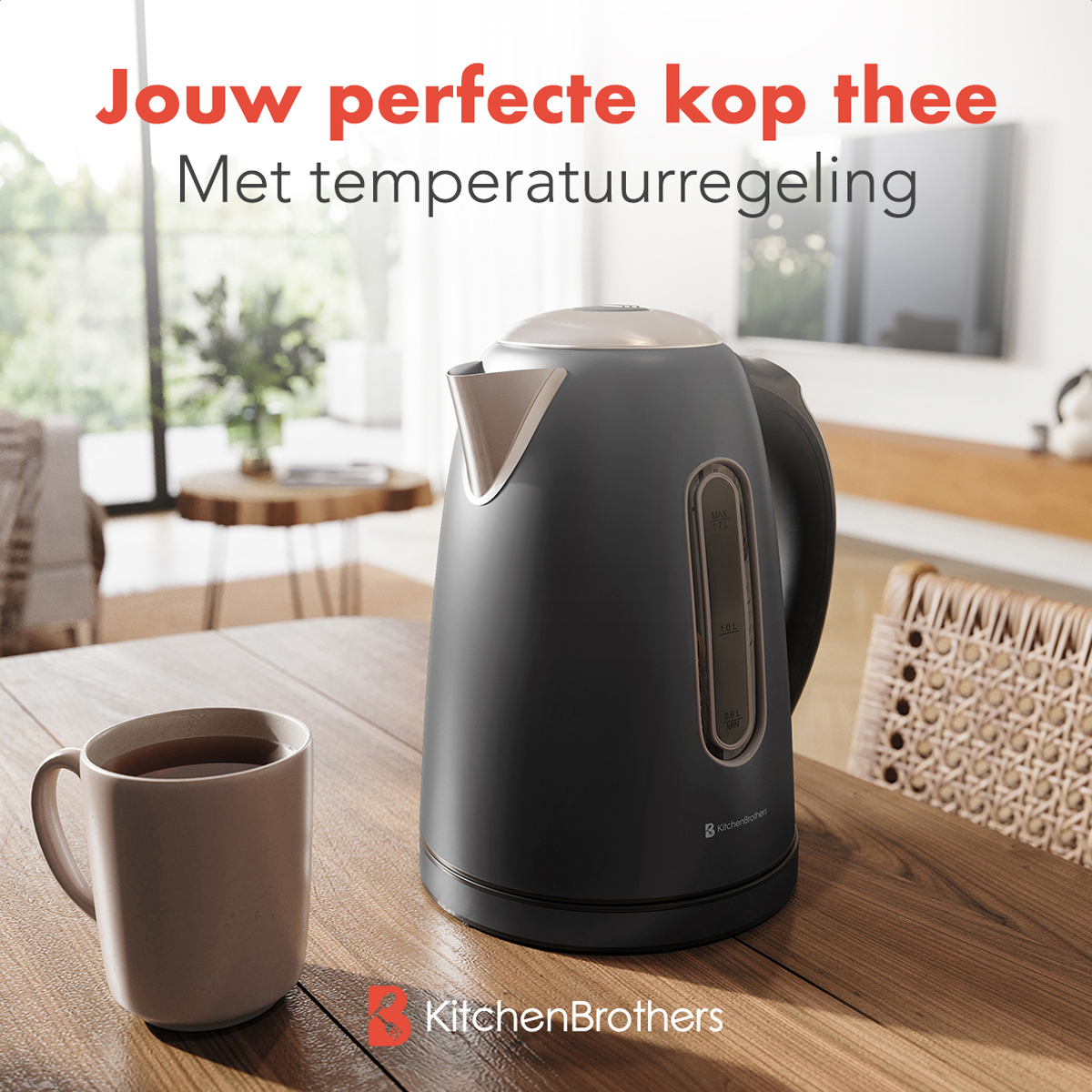 Kitchenaid Waterkoker ADE Energiebesparende Waterkoker – Kies Je Temperatuur Van 40 Tot 100°C Temperatuurinstelling Waterkoker 40-100°C