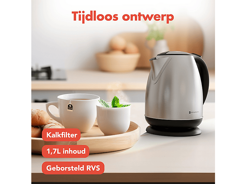 AKIS La Fête Design wasserkocher aus Edelstahl 1,7L, 2400W