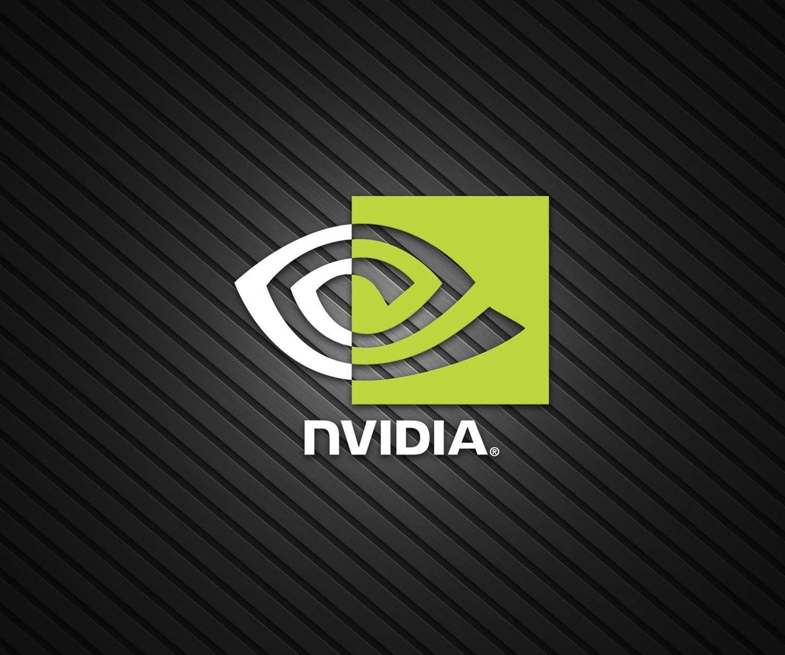 Logo Nvidia. Białe oko nad zielonym kwadratem, z napisem 'NVIDIA' poniżej na czarnym tle.