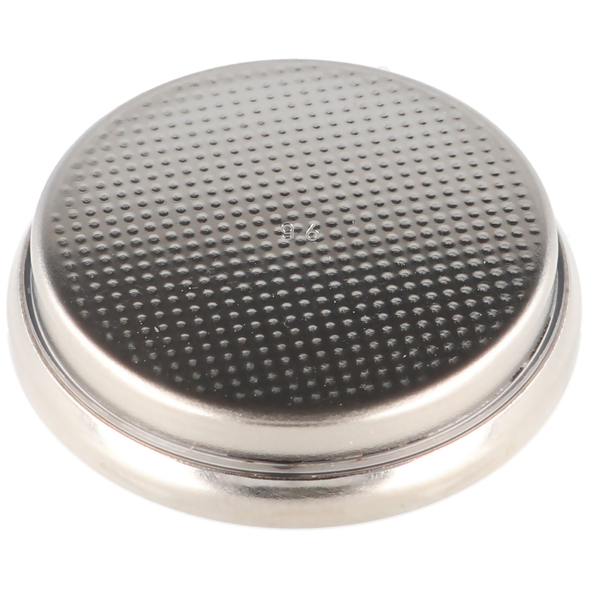 Ein Metallfilter für Kaffeemaschinen mit einem Gitter aus Löchern.