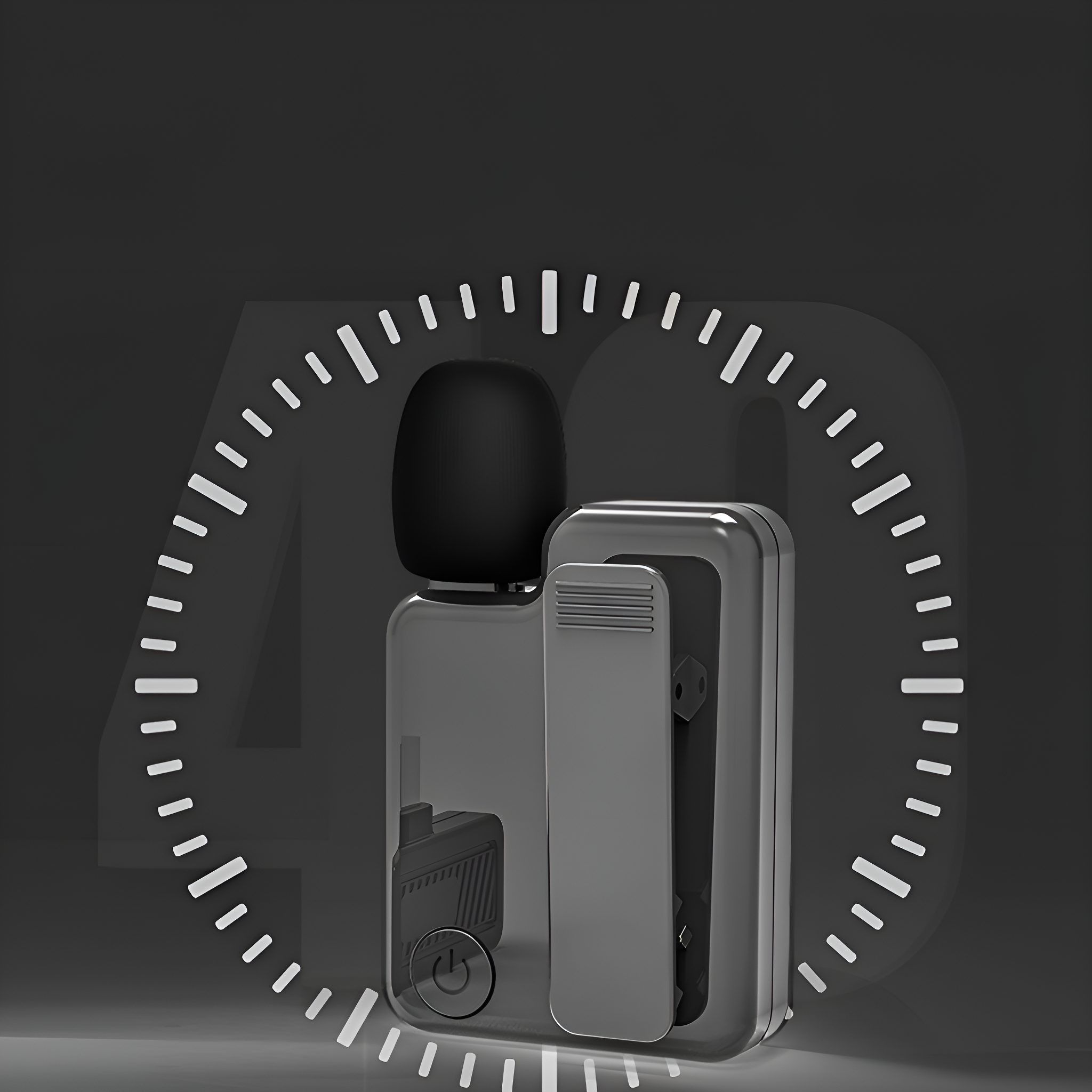 Ein schwarzes Gerät mit Timer und schwarzem Hintergrund.