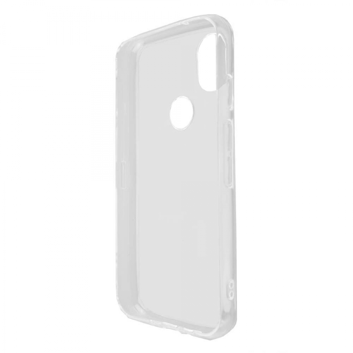 Transparente Handyhülle. Die Hülle ist transparent und zeigt die Kontur eines Telefons.