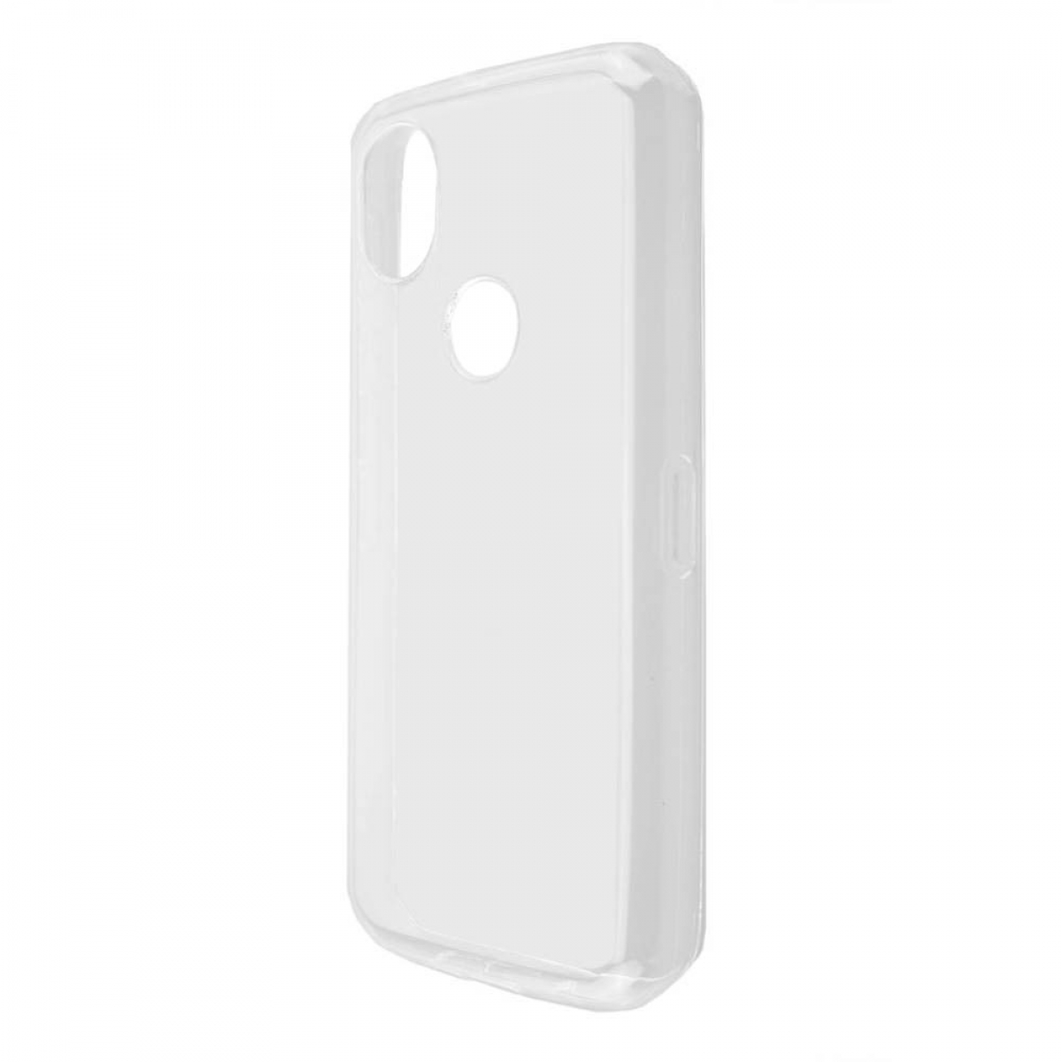 Eine transparente Telefonhülle. Die Hülle wird aus mehreren Blickwinkeln gezeigt.