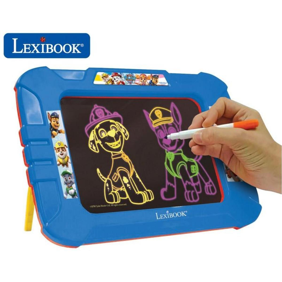 Tablero de dibujo azul con Paw Patrol y bolígrafo.