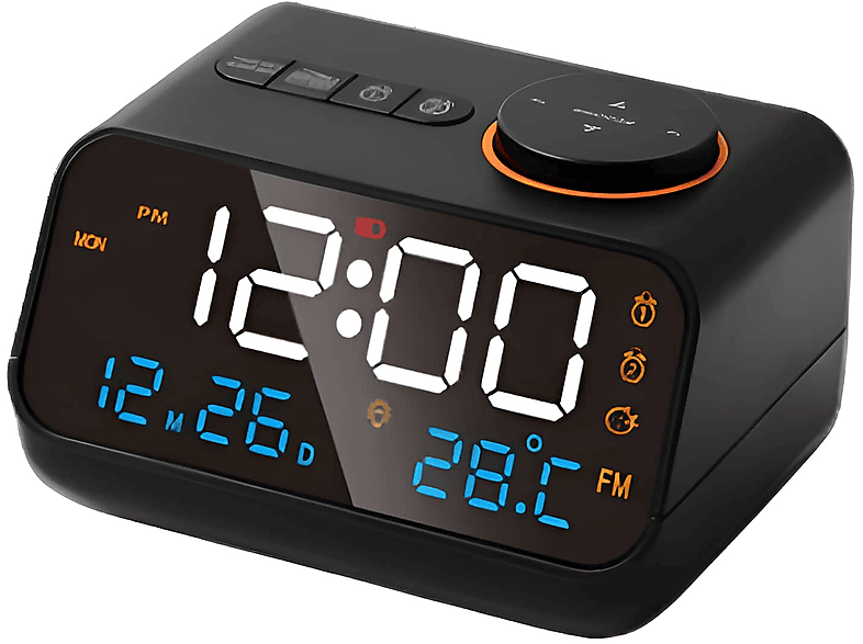 DECOME LED Sprachgesteuertes Wecker mit FM-Radio Temperatur ...