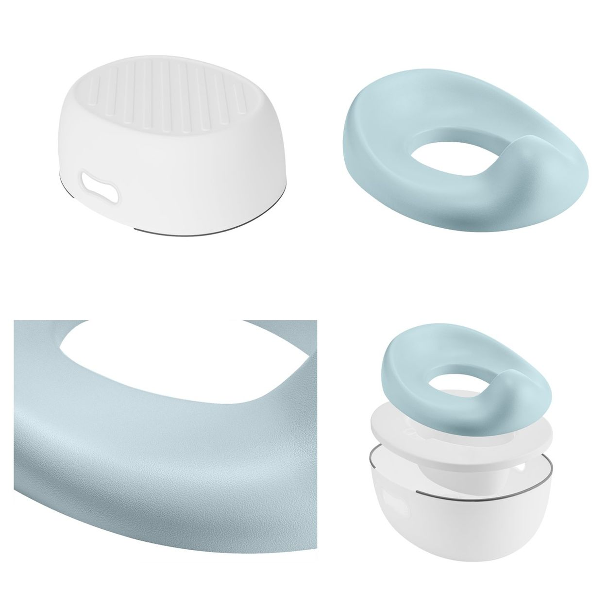 Set von Baby-Toilettenzubehör: ein Tritthocker und ein Sitz.