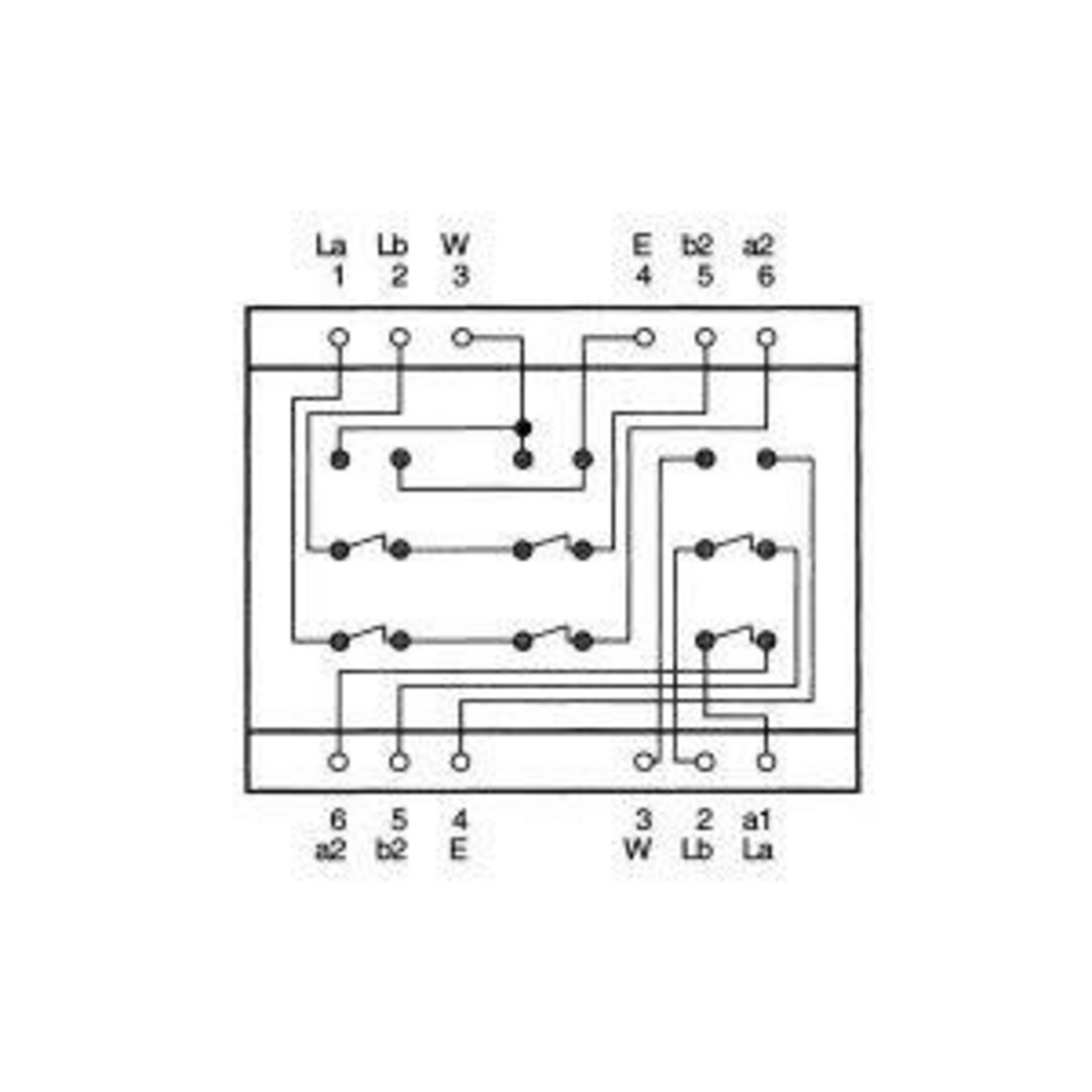 Elektrisches Diagramm mit Zahlen und Linien.
