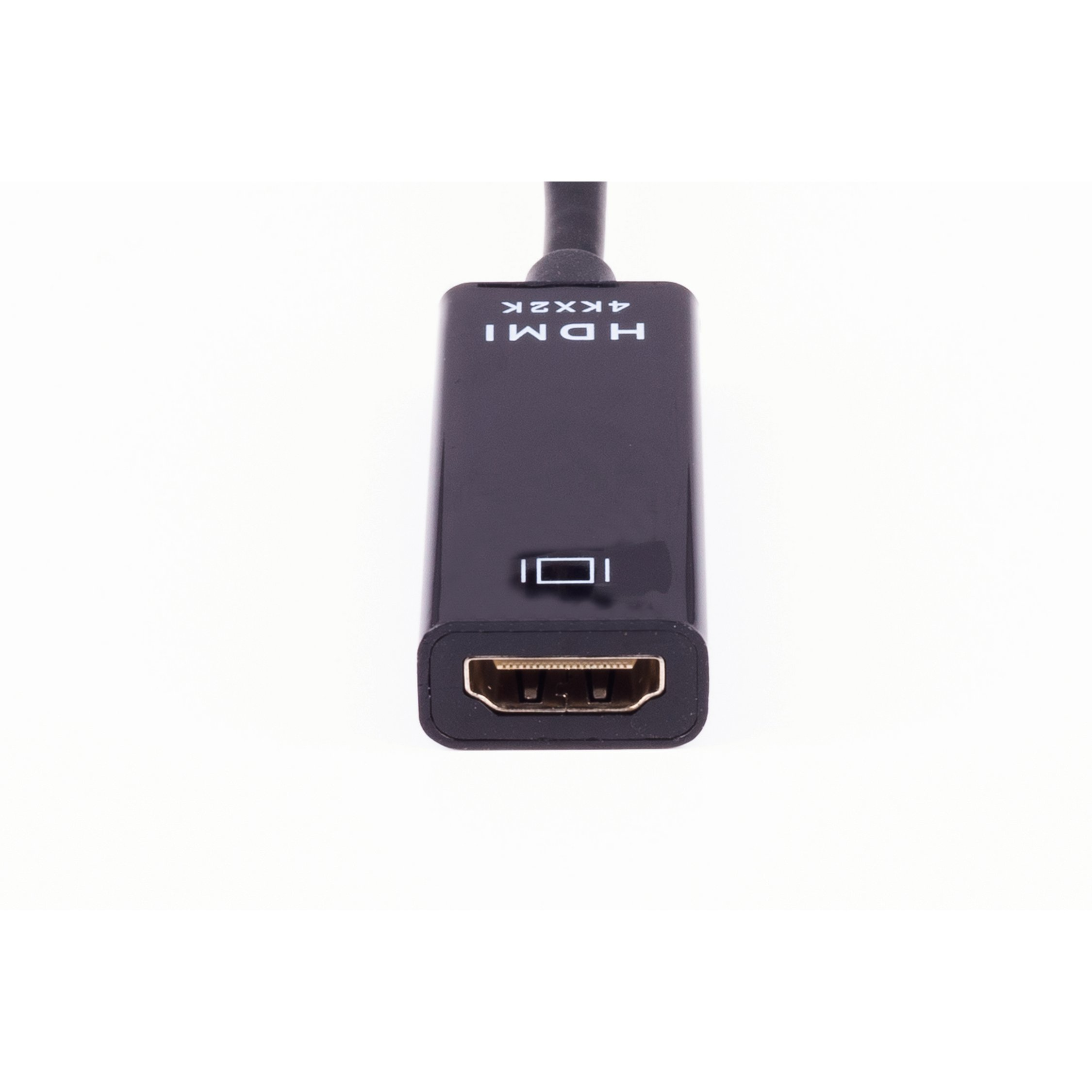 HDMI-Anschluss mit schwarzem Gehäuse. Auf dem Anschluss steht HDMI 4K X 2K.