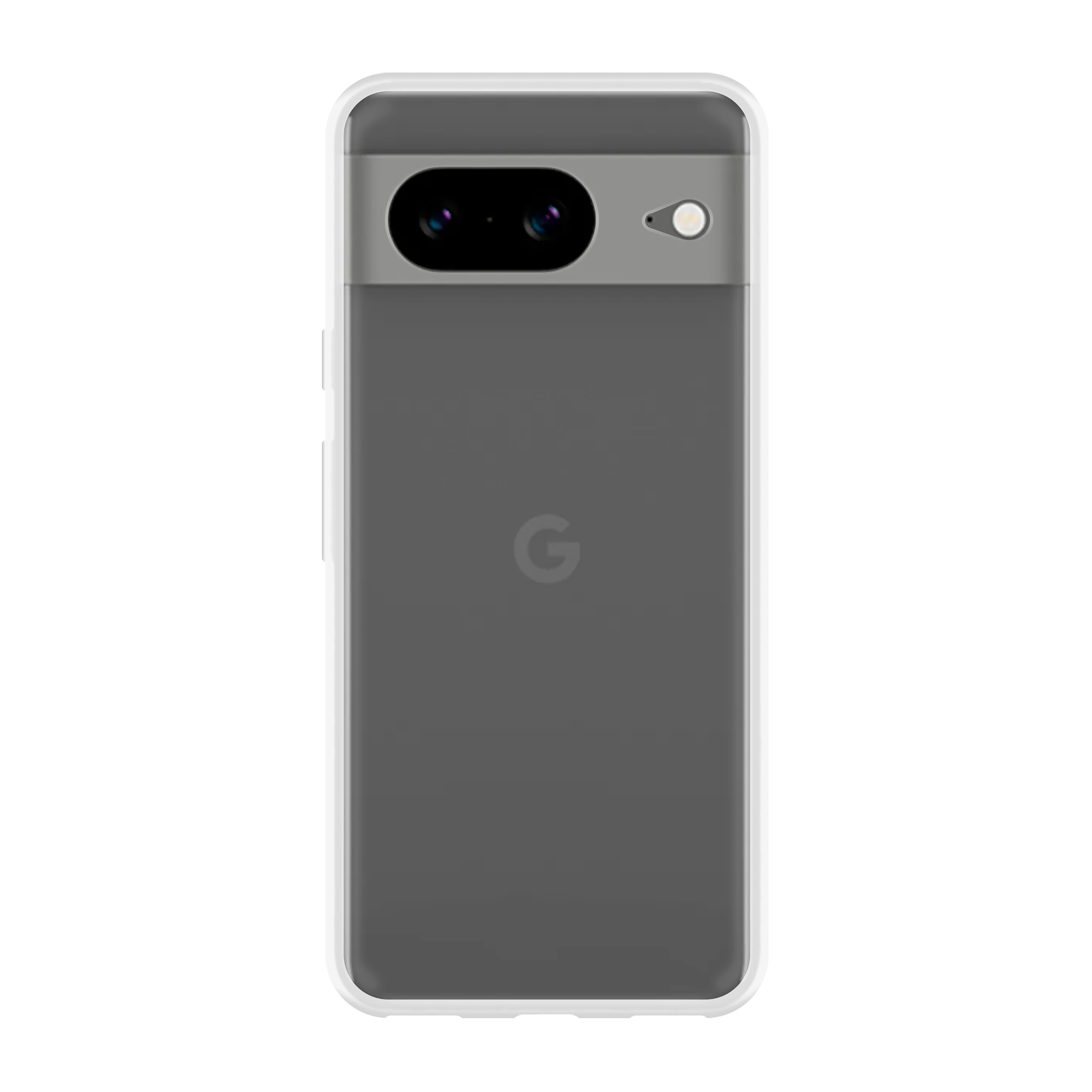 Dunkelgraue Handyhülle hinten mit einem Telefon darin. Die Rückseite des Telefons ist sichtbar.