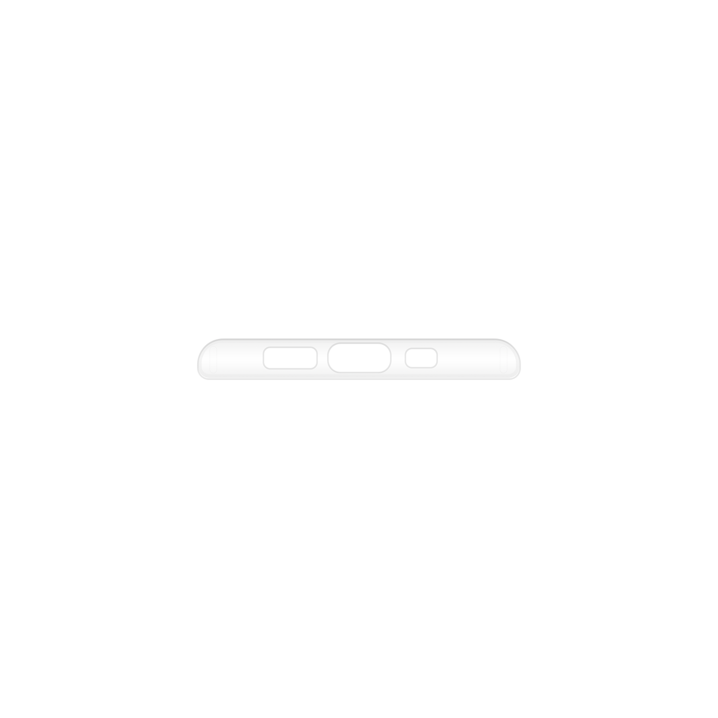 Eine Draufsicht auf ein Telefon mit Aussparungen für Lautsprecher, Ladeanschluss und Mikrofon.