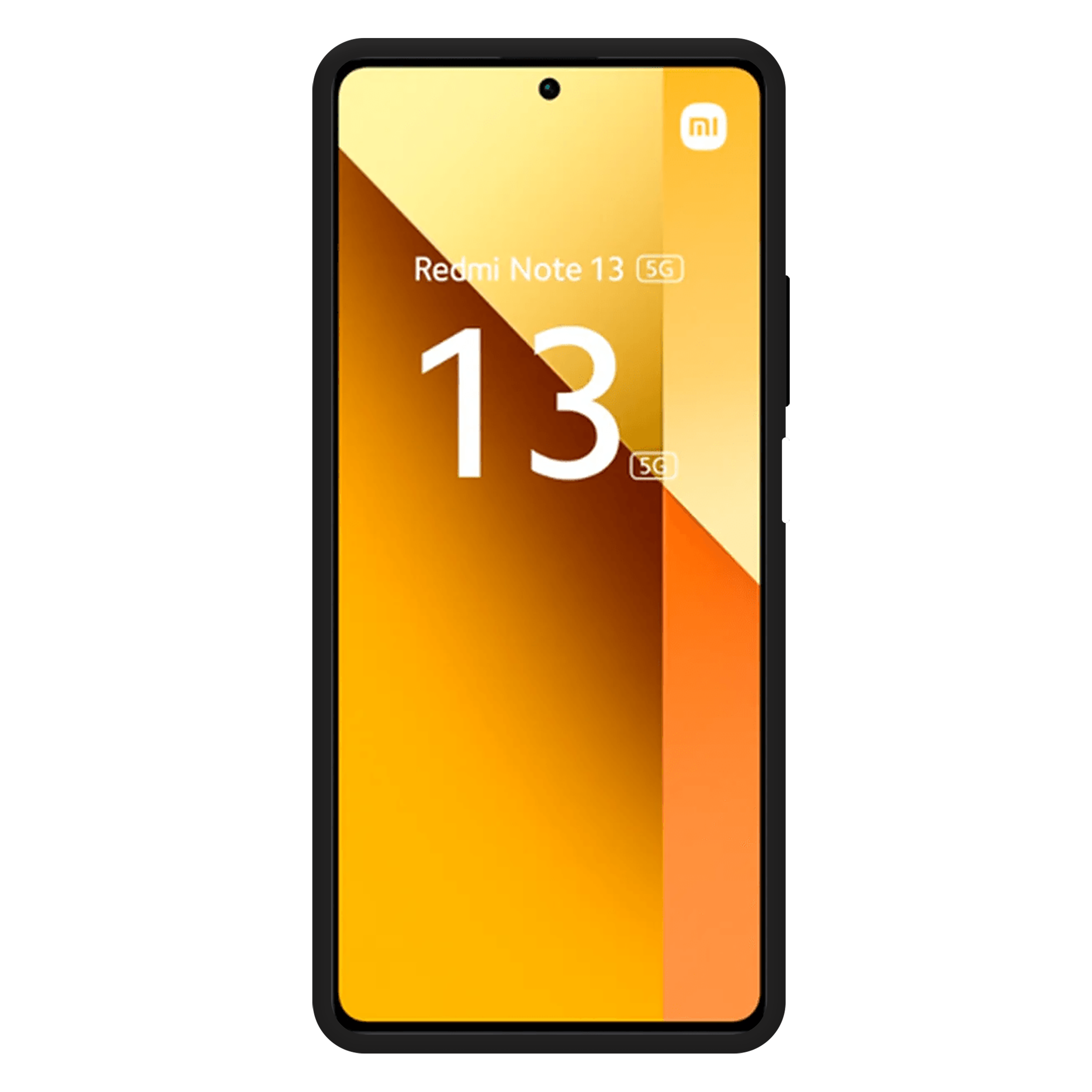 Smartphone-Bildschirm, der einen goldenen Farbverlauf mit der Zahl 13 anzeigt. Das Telefon ist schwarz.