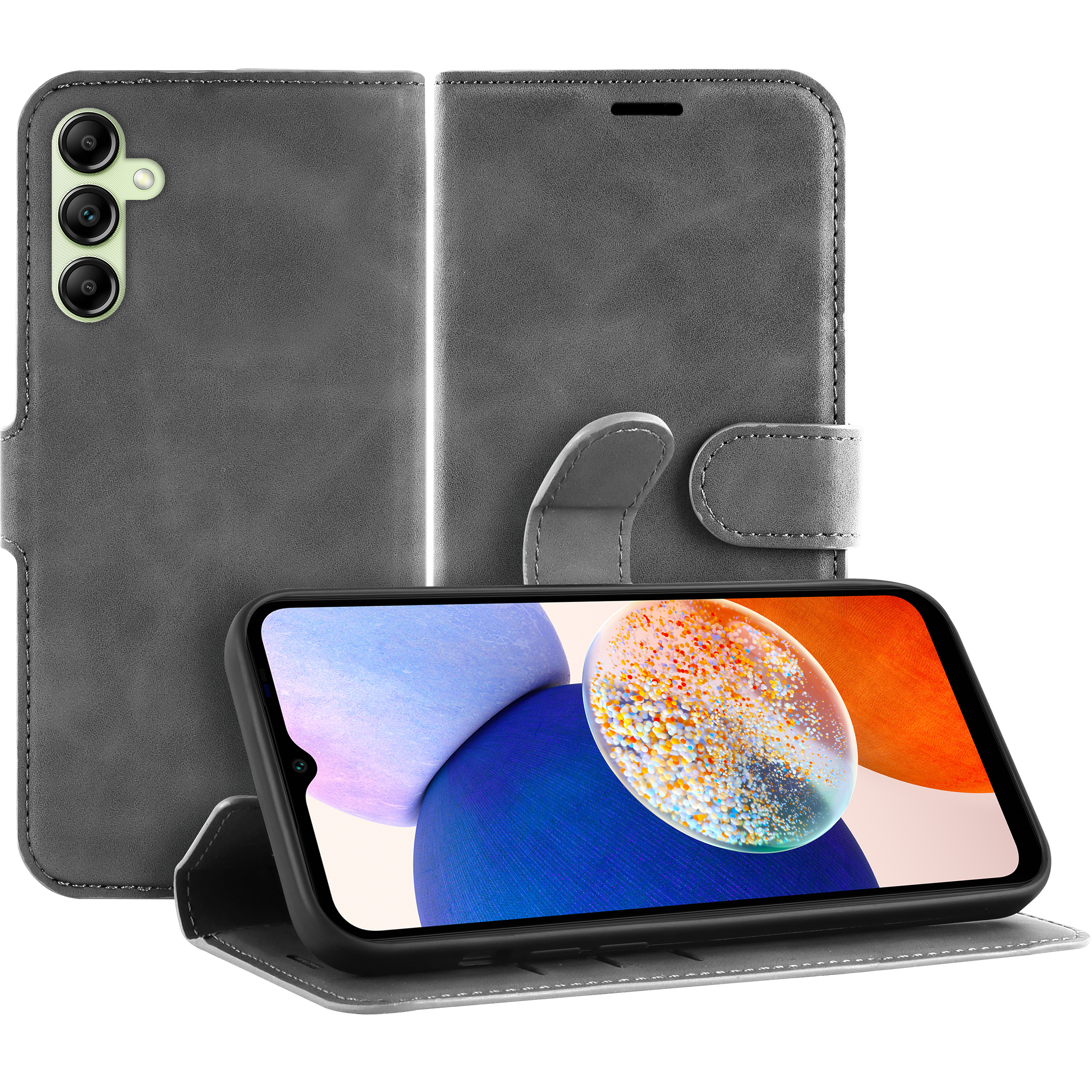 CAZY Handyhlle, Bookcover, Samsung, Galaxy A14 4G, Galaxy A14 5G, Grau |  SATURN