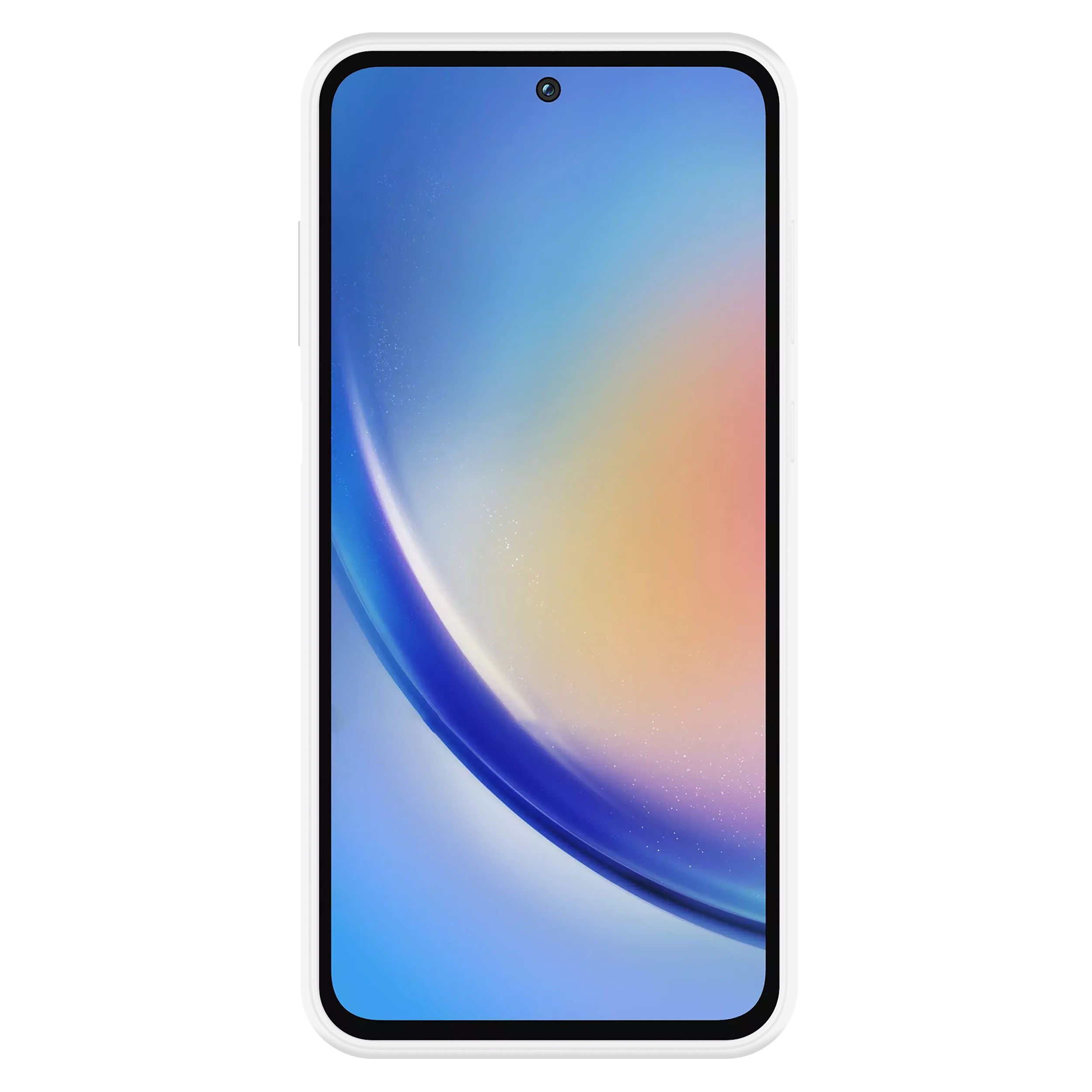 Smartphone mit blauem und gelbem Farbverlauf im Hintergrund.