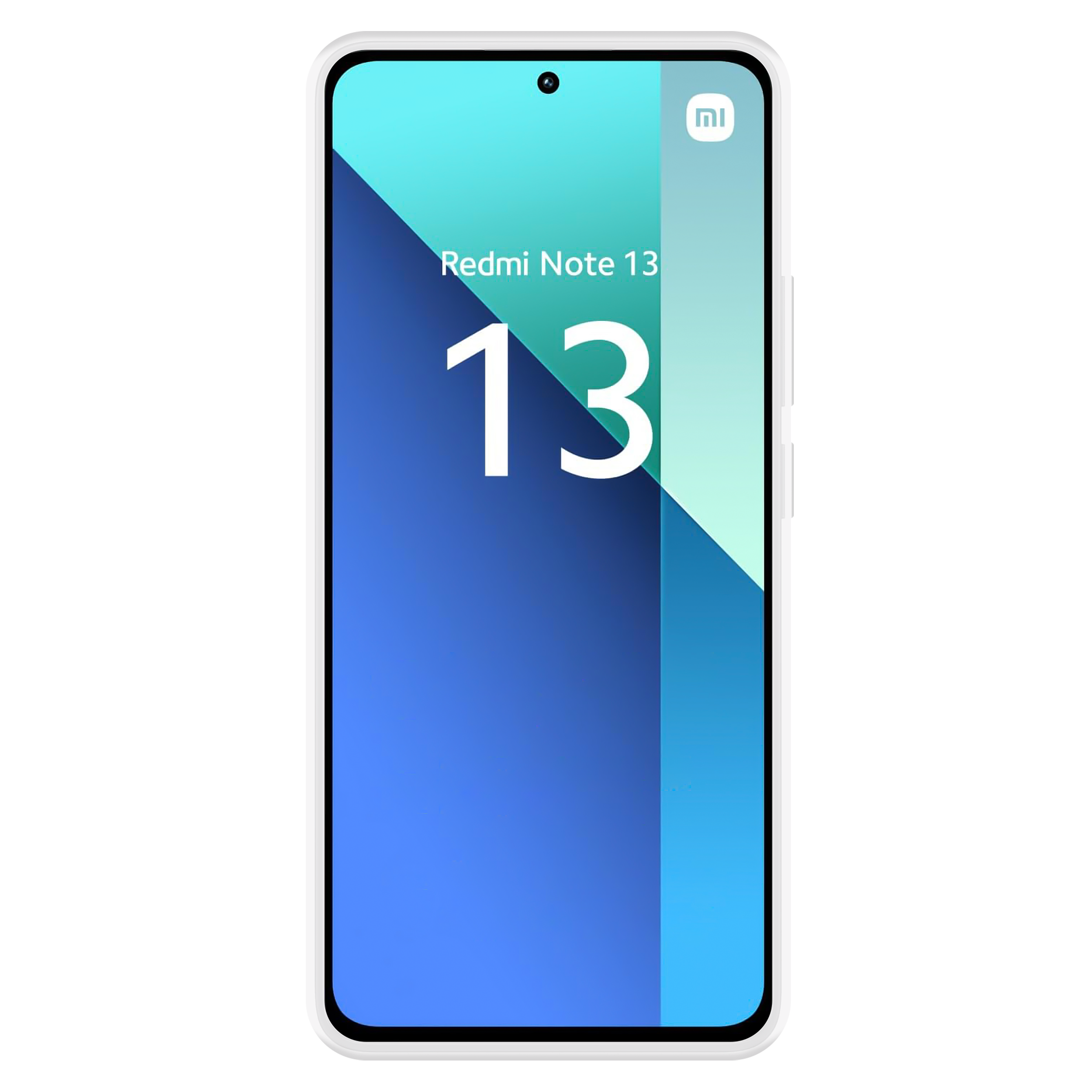Smartphone-Bildschirm: Blauer Farbverlauf mit 'Redmi Note 13' und Xiaomi-Logo.