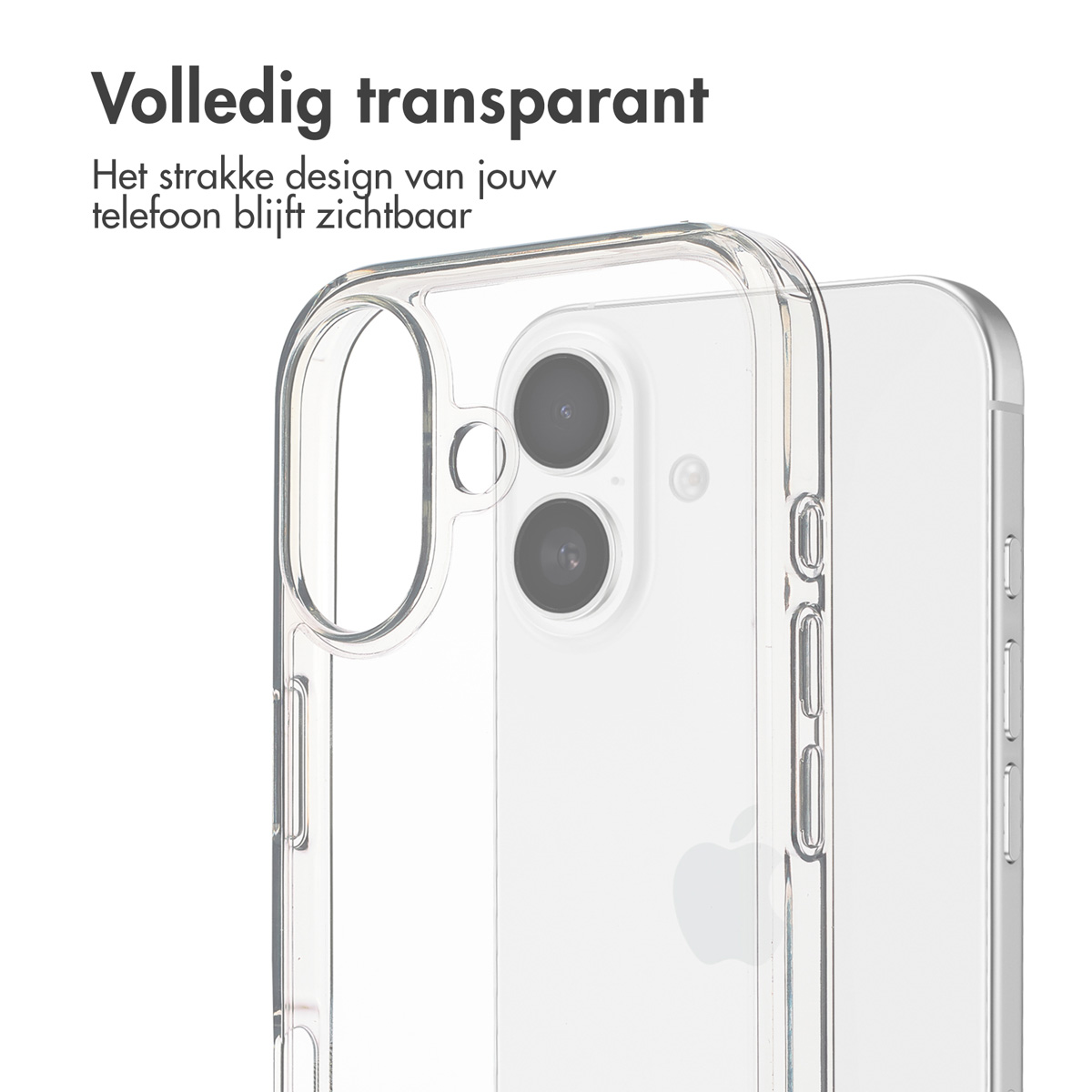 Coque de téléphone transparente autour d'un téléphone. La coque est transparente, montrant le téléphone à l'intérieur.