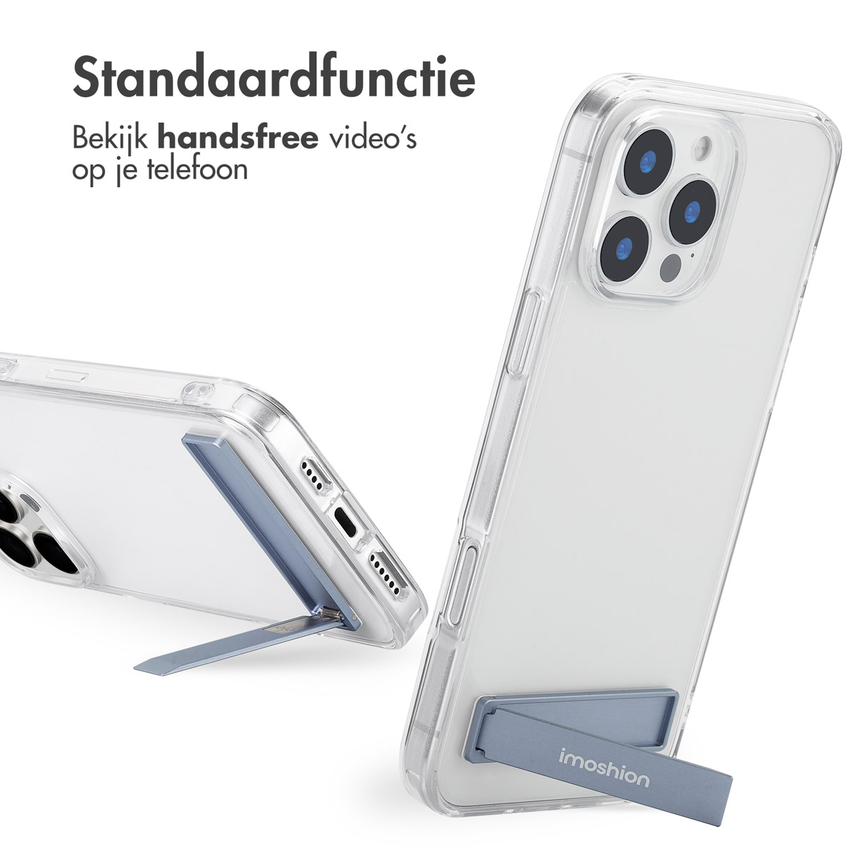 IMOSHION Stand COVER per iPhone 16 Pro Max, Trasparente