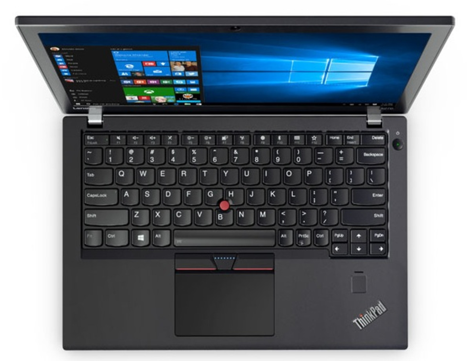Ein Laptop mit schwarzer Tastatur und einem Bildschirm, der eine Windows-Oberfläche anzeigt.