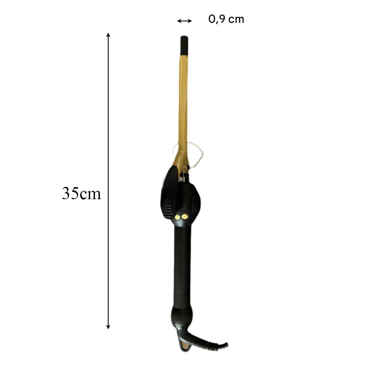 Lockenstab, schwarzer und Holzgriff, 35cm lang.