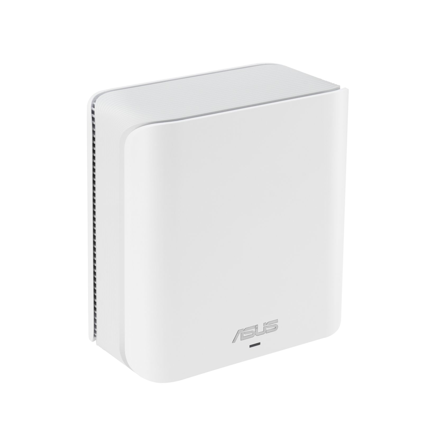 Dispositivo ASUS bianco e rettangolare con una parte superiore curva e una serie di prese d'aria.