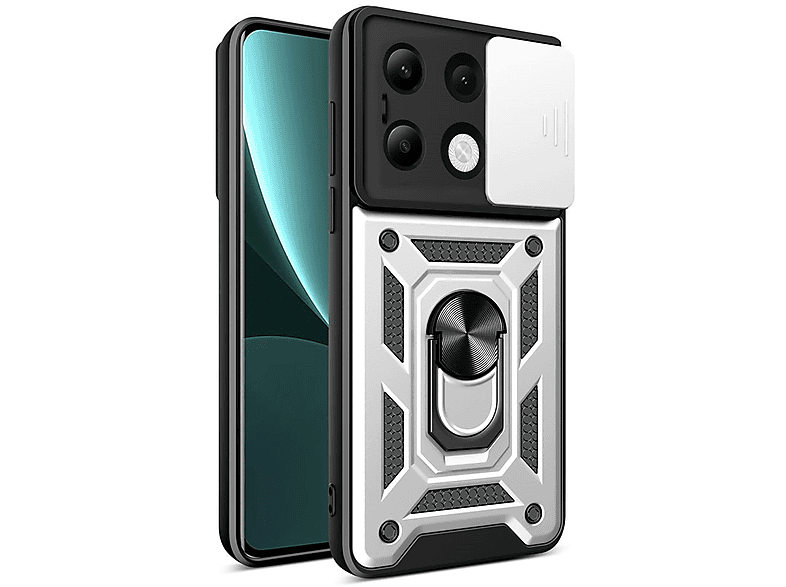 MOBYDEFEND Panzerhülle mit drehbarem Ring, Backcover, Xiaomi, Redmi ...