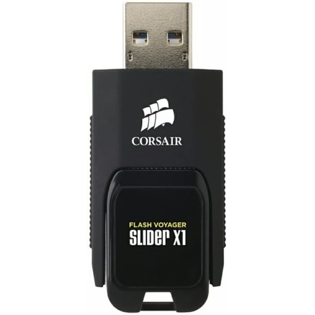 Czarny pendrive USB z logo Corsair i nazwą produktu.