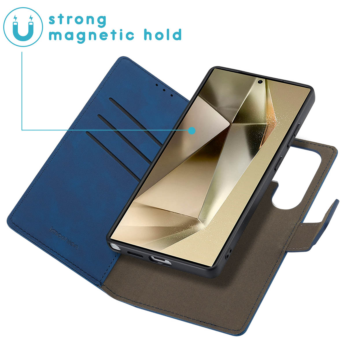 Funda para móvil - IMOSHION Bookcase de Lujo Extraíble 2 en 1, Compatible con Samsung Samsung Galaxy S25 Ultra, Azul