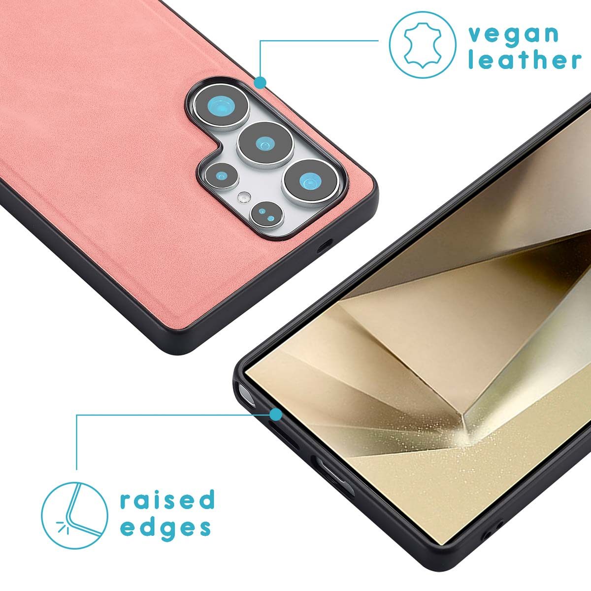 Funda para móvil - IMOSHION Libro de Lujo Extraíbles 2 en 1, Compatible con Samsung Samsung Galaxy S25 Ultra, Rosa