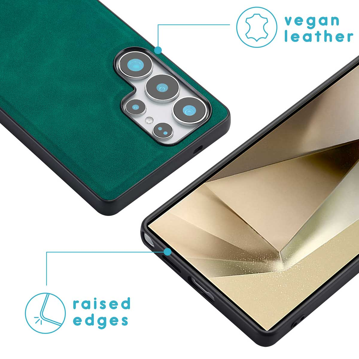 Funda para móvil - IMOSHION Bookcase de Lujo Extraíble 2 en 1, Compatible con Samsung Samsung Galaxy S25 Ultra, Verde oscuro