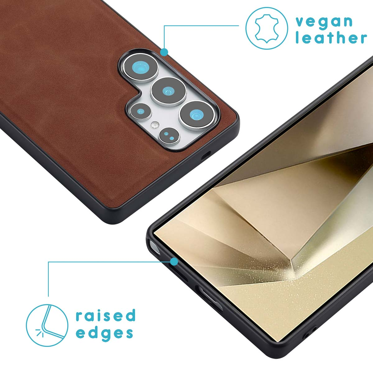 Funda para móvil - IMOSHION Tipo Libro de Lujo Extraíbles 2 en 1, Compatible con Samsung Samsung Galaxy S25 Ultra, Marrón