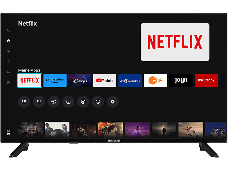 TELEFUNKEN D32F751X7CW LED TV (Flat, 32 Zoll / 80 cm, Full-HD, SMART TV)