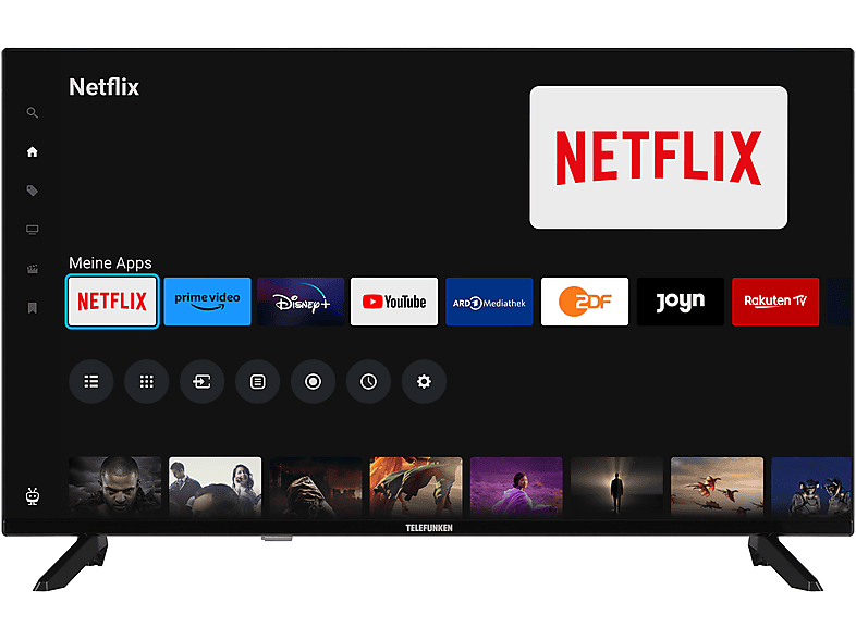 TELEFUNKEN D40F751X7CW LED TV (Flat, 40 Zoll / 102 cm, Full-HD, SMART TV)