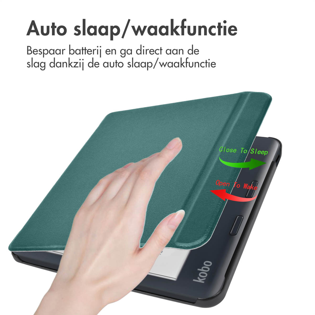 IMOSHION Slim Hard Case Sleepcover Bookcase zonder stand geschikt voor Kobo Libra Colour Cover