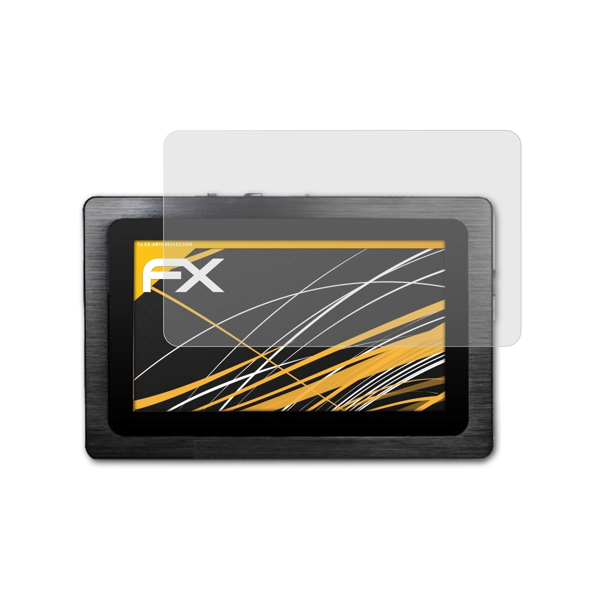 Tablet mit Displayschutzfolie und einem zusätzlichen Protektor daneben.