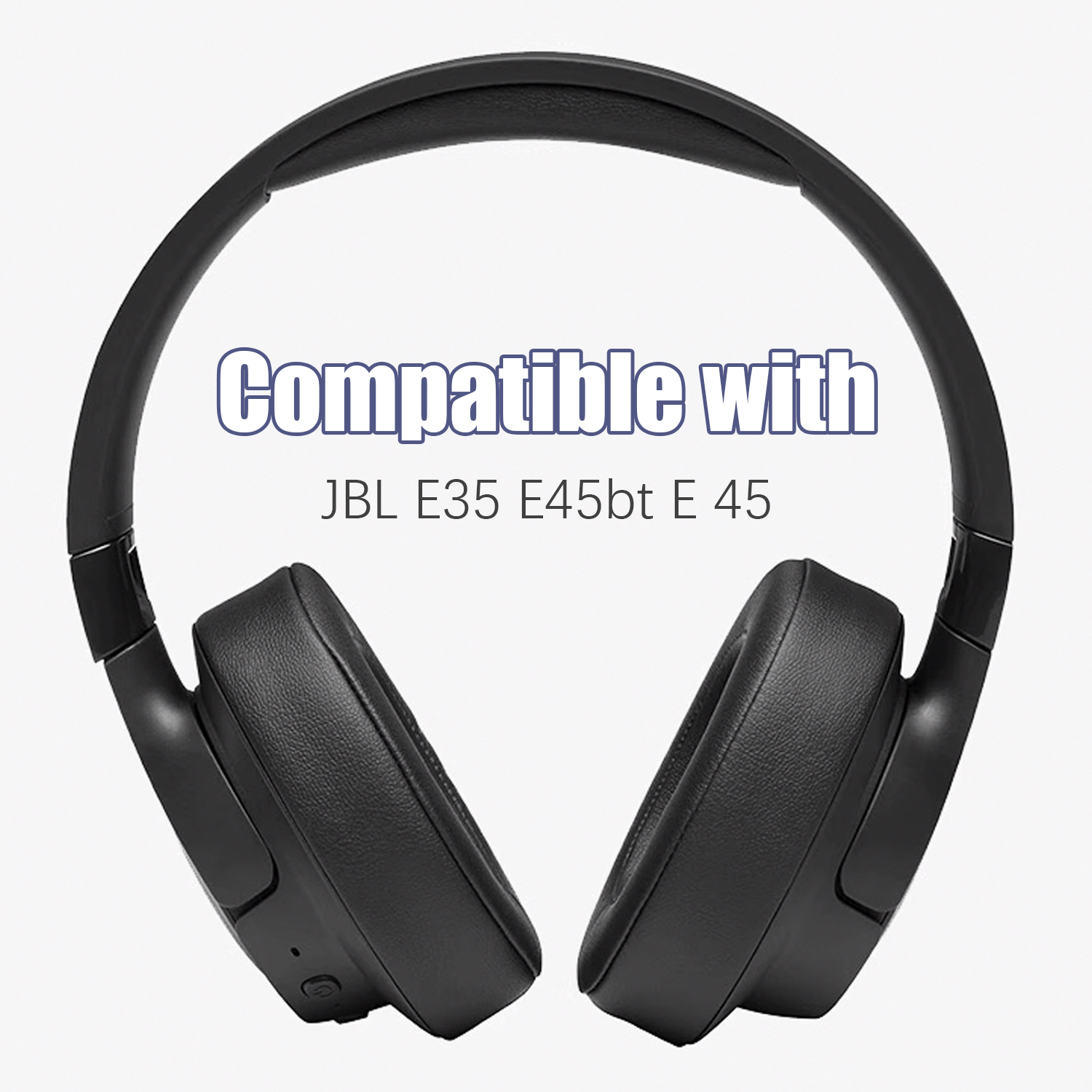 Czarne słuchawki. Białe tło. Kompatybilne z JBL E35 E45bt E45.