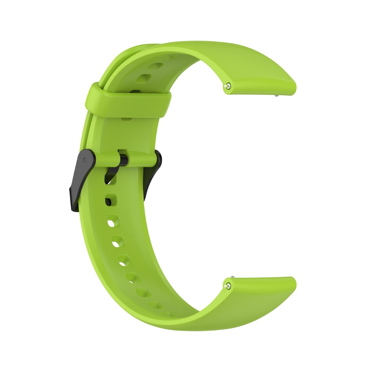 Grünes Uhrenarmband mit schwarzer Schnalle.