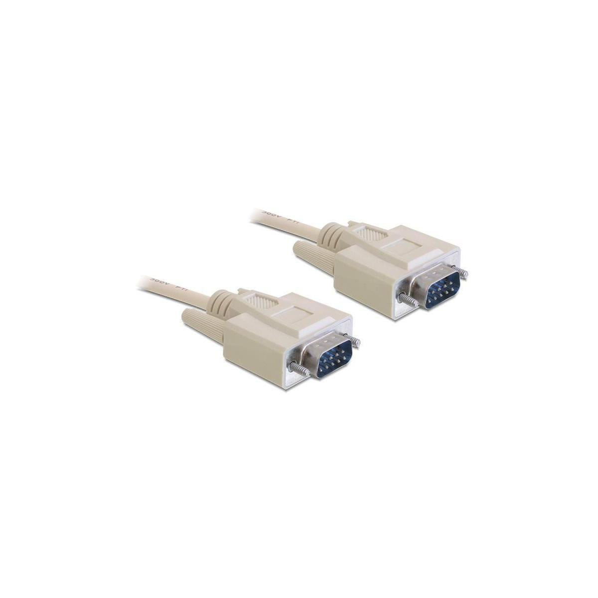 Due cavi seriali beige con connettori, su sfondo bianco.