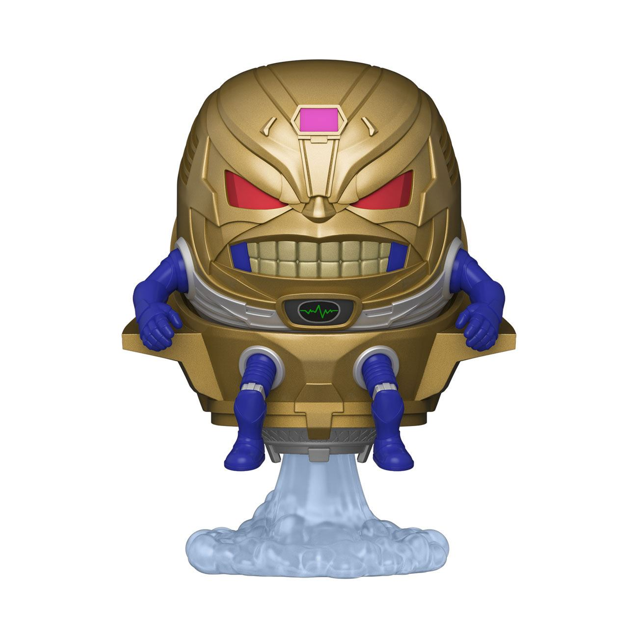 Złota figurka Funko Pop M.O.D.O.K. Figurka to szczegółowa głowa na unoszącej się platformie.