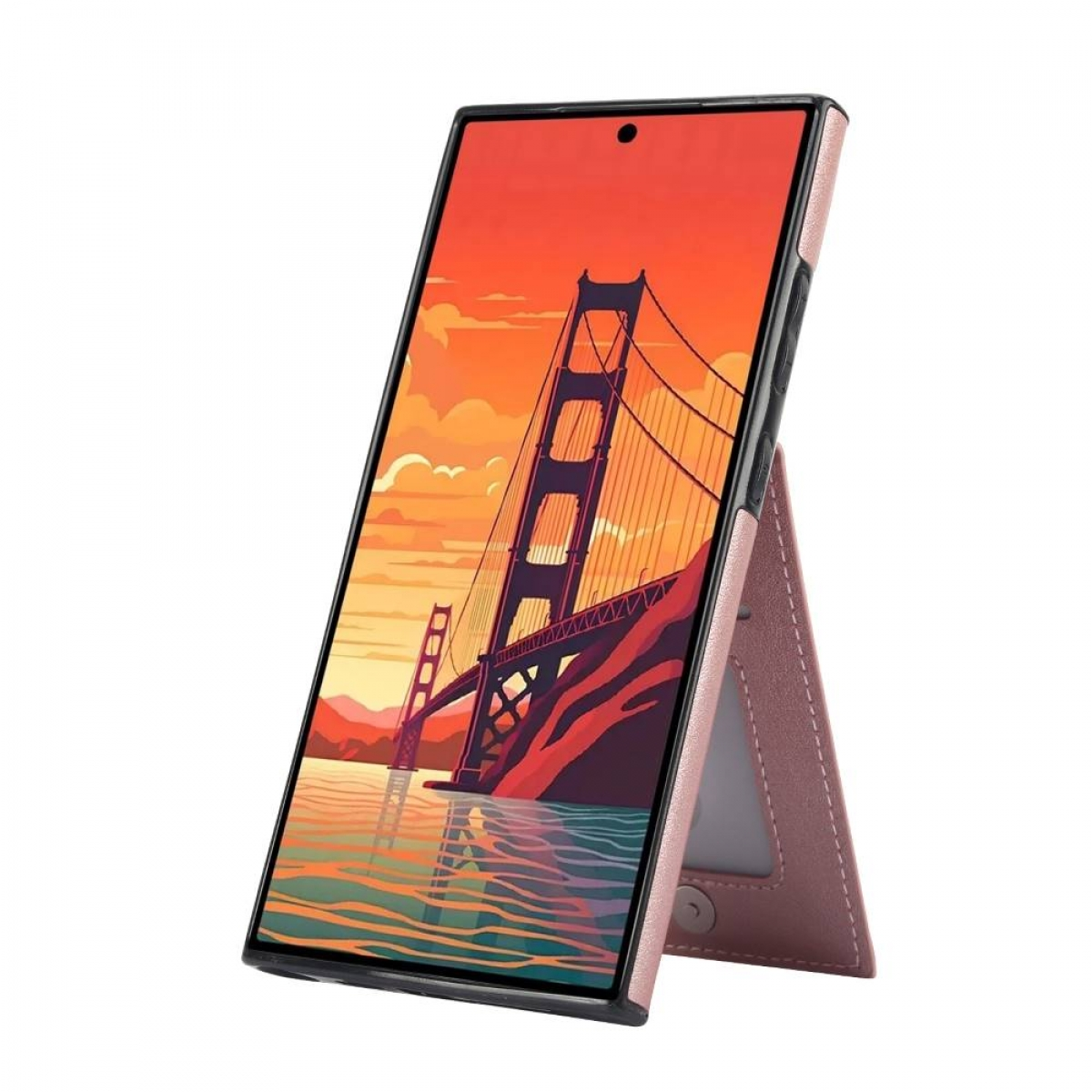 Handyhülle mit einem Bild der Golden Gate Bridge auf einem Telefon.