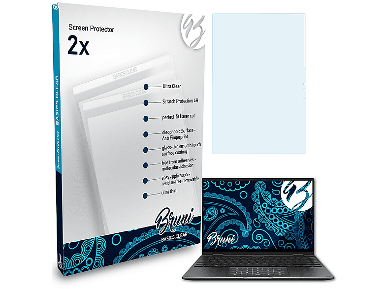 Bruni 2x Protecteurs D'écran Pour Asus VivoBook Flip 14 TM420IA - Film Transparent Anti-rayures