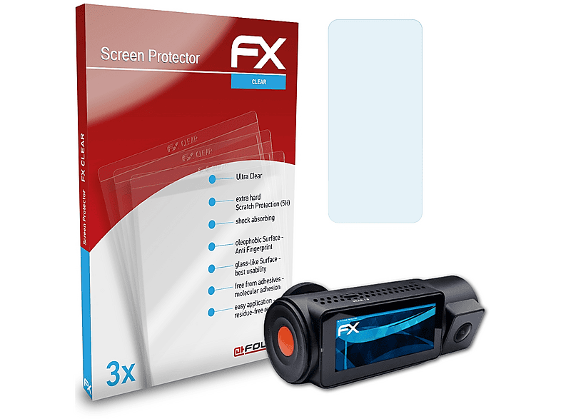 AtFoliX Protecteur D'écran Compatible Avec Mio Cyclo 605 HC Film Protection D'écran, Antiréfléchissant Et Absorbant Les Chocs FX Film Protecteur (3X