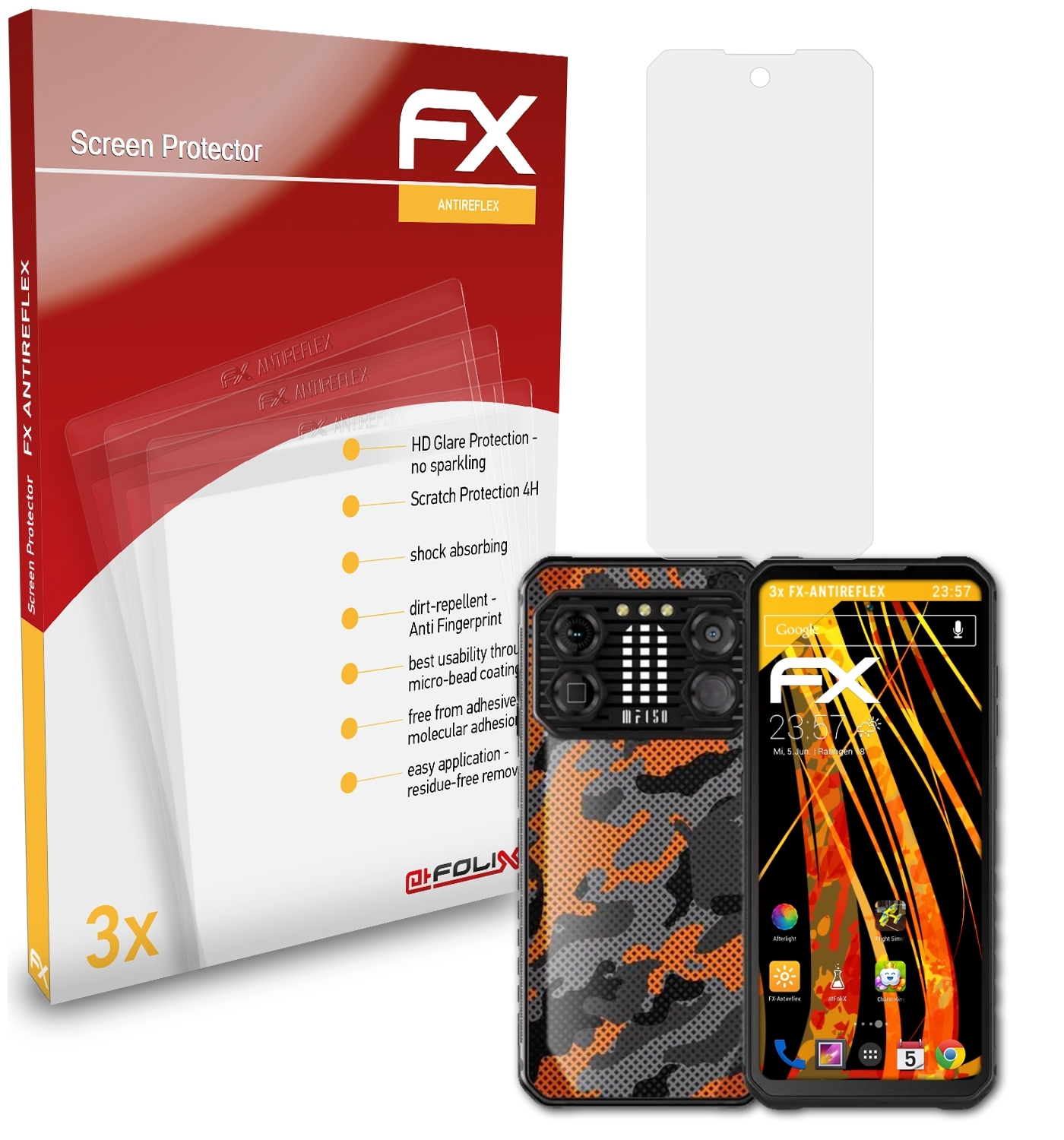 3x Protecteurs D'écran AtFoliX FX-Clear Pour Téléphone IIIF150 Air1 Ultra+ Lens - Anti-rayures, Facile à Poser, Fabriqué En Allemagne