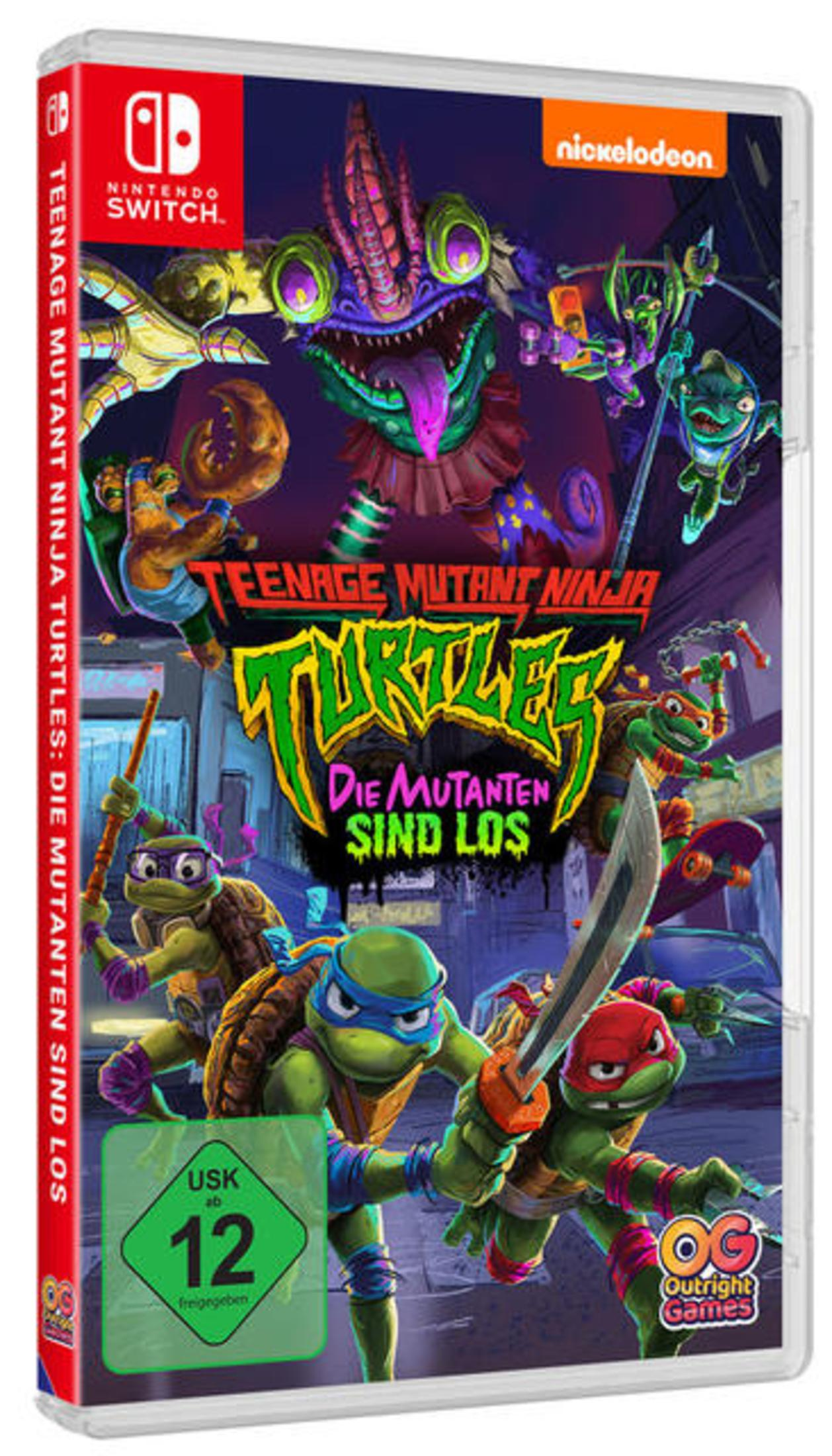 Custodia di gioco di Tartarughe Ninja, con tartarughe e personaggi sulla copertina.