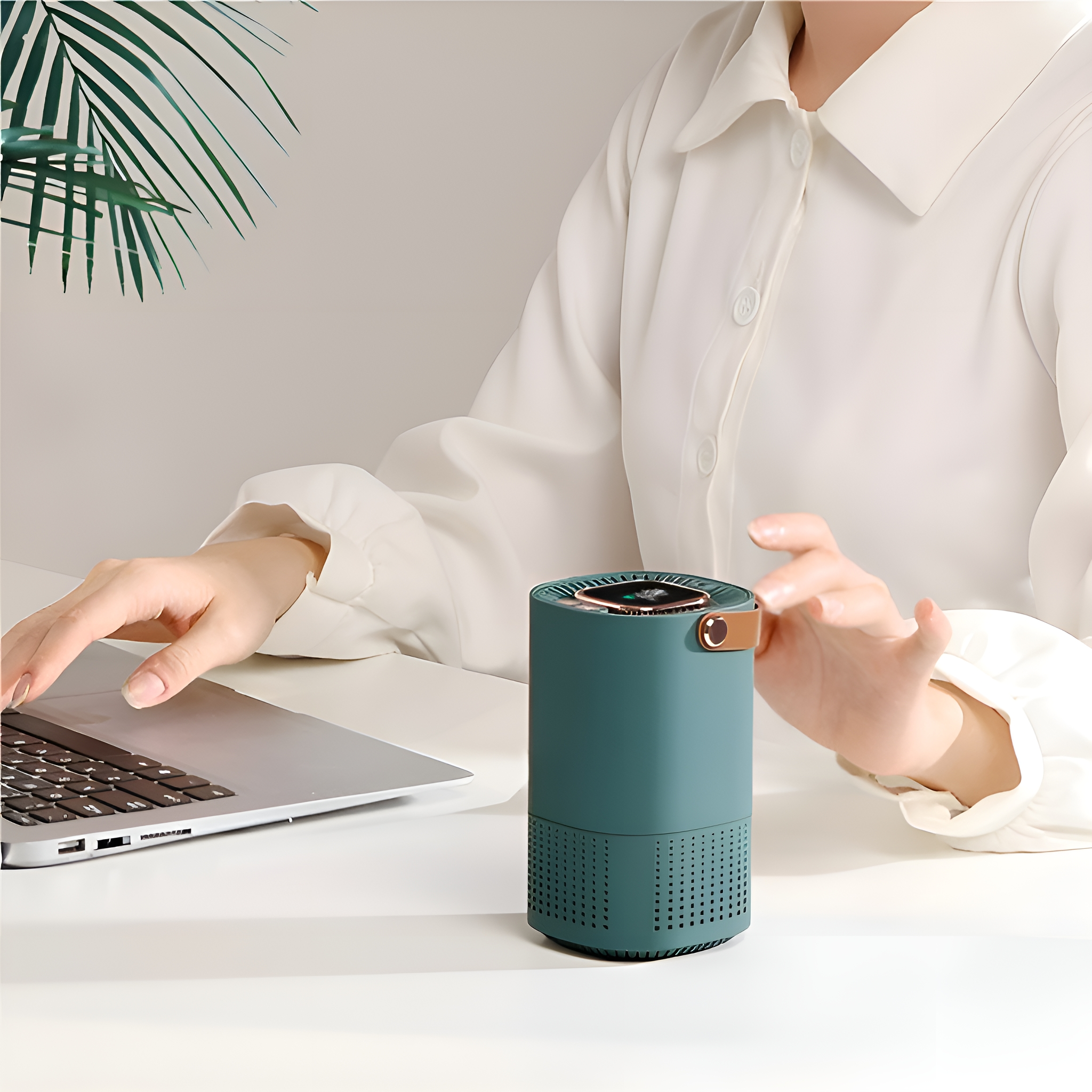 OCOOPA USB Ventilator Ultra Leise - 4000mAh Tischventilator, 4 Geschwindigkeiten, Mini Ventilator für den Schreibtisch, Zuhause und Büro, Schwarz