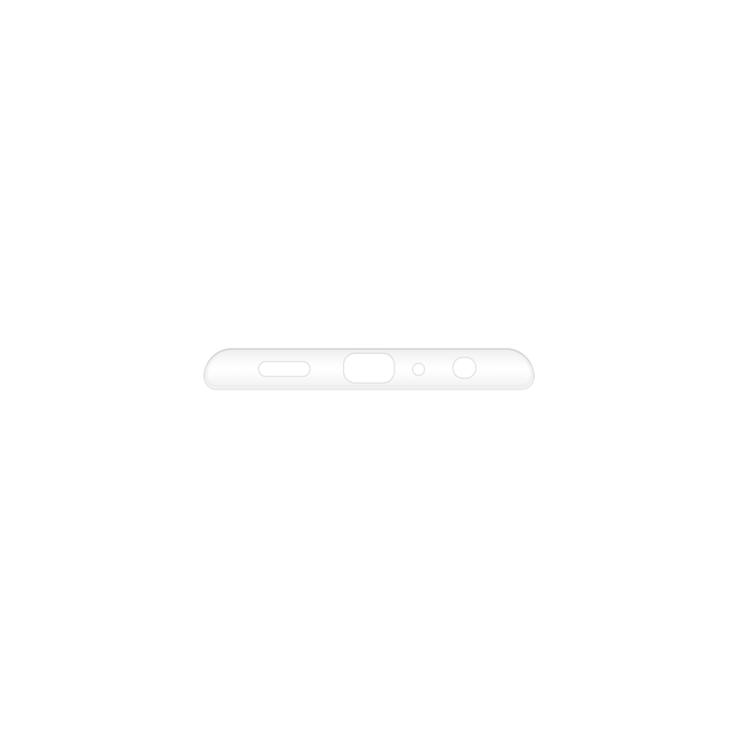 Silberner Telefonrand mit Ladeanschluss und anderen kleinen Öffnungen.